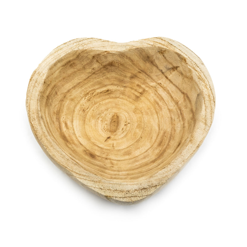 Deep Wooden Heart Bowl